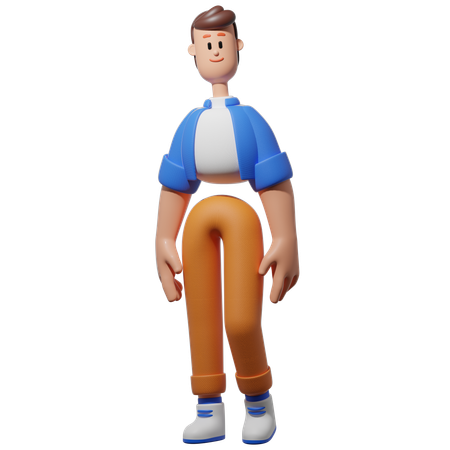 Man Standing  3D Illustration