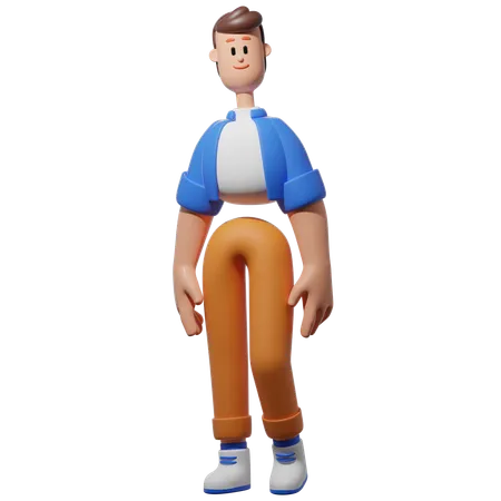 Man Standing  3D Illustration