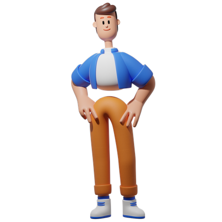 Man Standing  3D Illustration