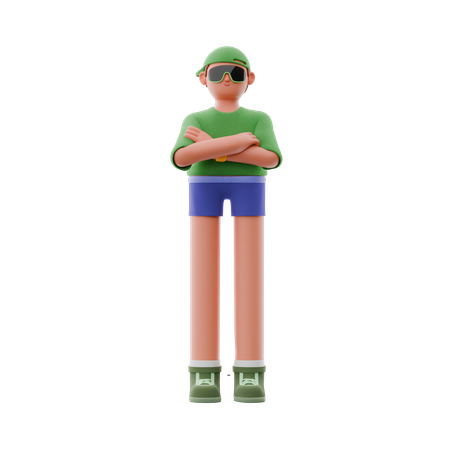 Man standing in confidence  3D Illustration