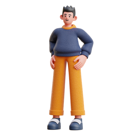 Man standing pose  3D Illustration