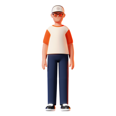 Man Standing Pose  3D Illustration