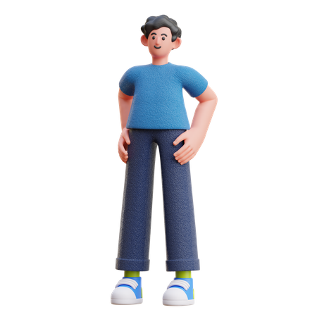 Man standing pose 3D Illustration