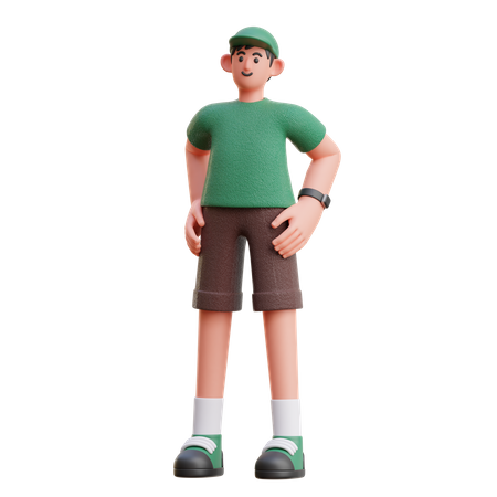 Man standing pose  3D Illustration