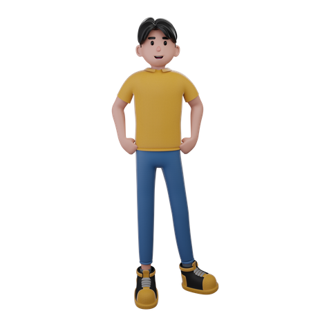 Man Standing Still  3D Illustration