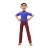 3ds for happy man standing pose
