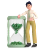 Man Standing With Dollar Clock