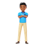 3d standing with folded hands