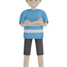 standing with folded hands 3d illustration