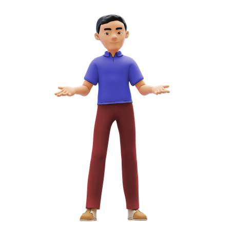 Man Standing with open arms 3D Illustration