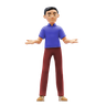 3d man standing with open arm illustration