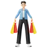 Man Standing With Shopping Bags