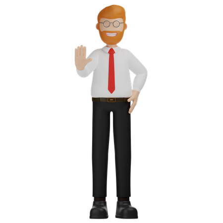 Man Stop Gesture  3D Icon