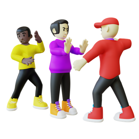 Man Stopped Bullying  3D Illustration