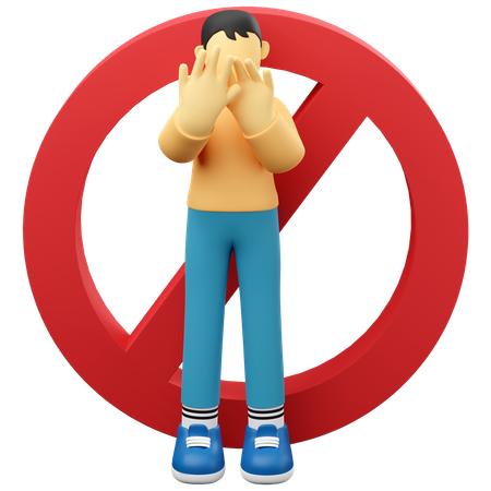Man Stopping Entry  3D Icon