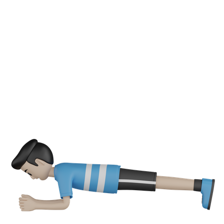 Man Stretching Body  3D Illustration