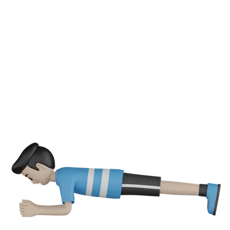 Man Stretching Body  3D Illustration