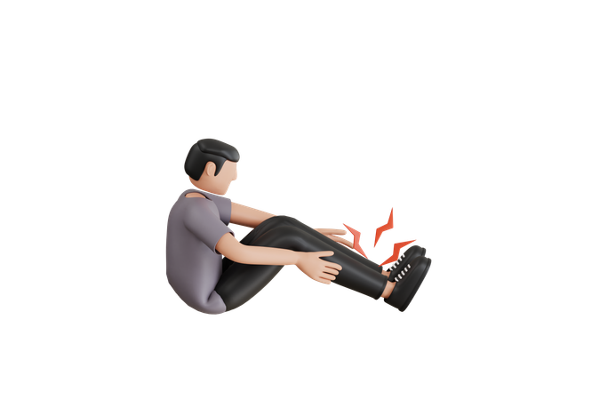 Man Suffers Form Ankle Pain  3D Illustration