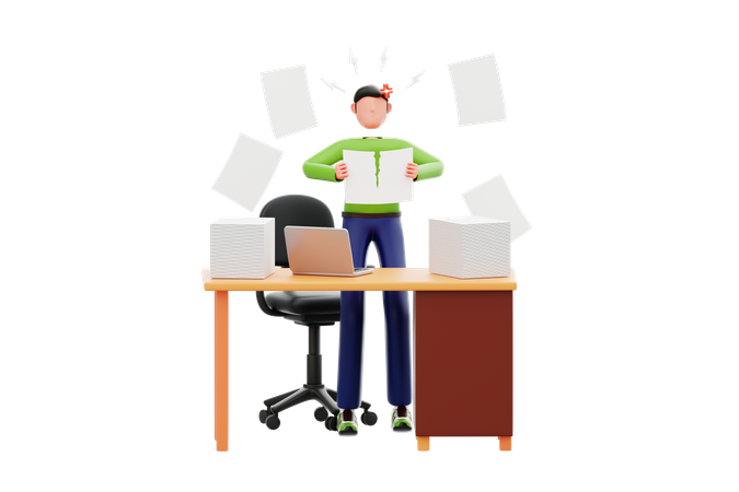 パニック発作に苦しむ男性  3D Illustration
