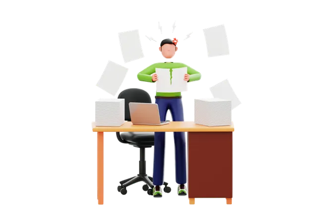 パニック発作に苦しむ男性  3D Illustration