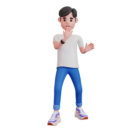 Man Surprised  3D Illustration