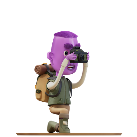 Man Taking Picture with a Camera  3D Icon