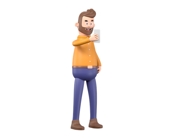 Man taking selfie  3D Illustration