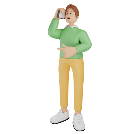 Man talking on mobile  3D Illustration