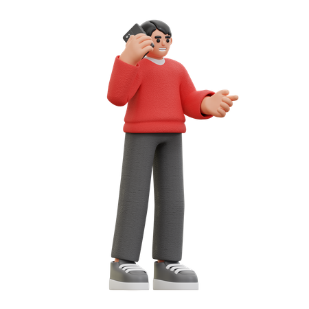 Man talking on phone  3D Icon