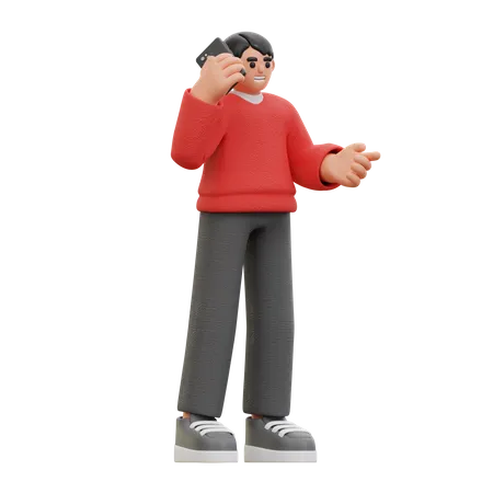 Man talking on phone  3D Icon