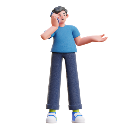 Man talking on phone  3D Icon