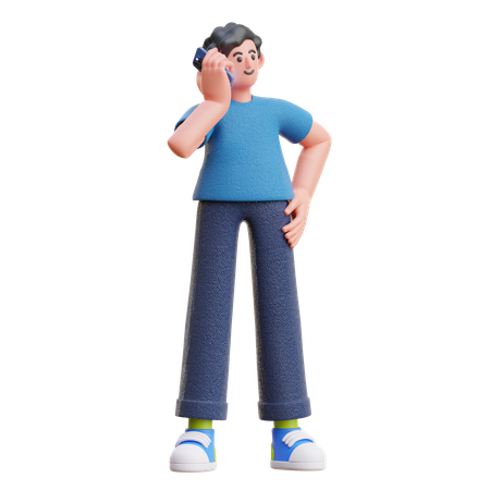 Man talking on phone  3D Icon