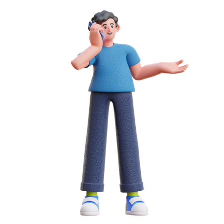 Man talking on phone  3D Illustration