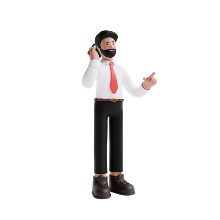 Man talking on phone  3D Illustration