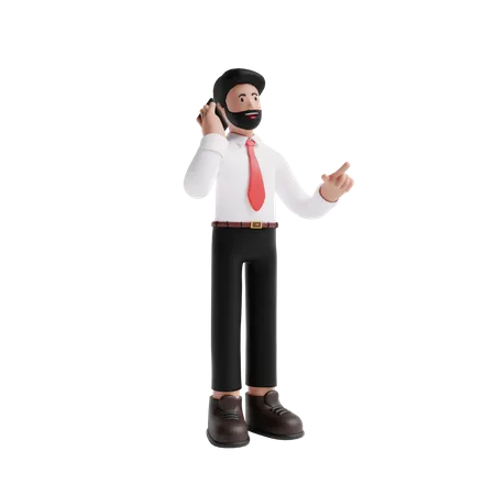 Man talking on phone  3D Illustration