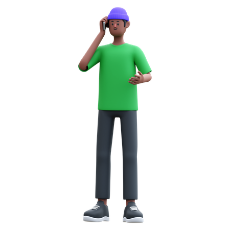 Man talking on phone  3D Illustration