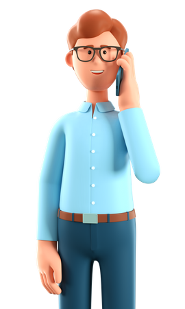 Man talking on the phone  3D Illustration