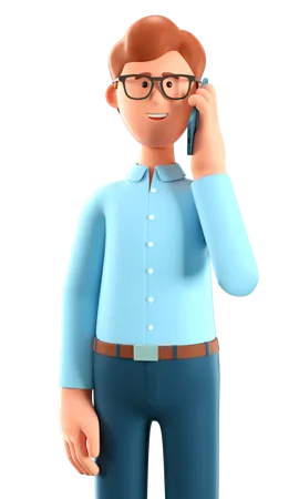 Man talking on the phone 3D Illustration