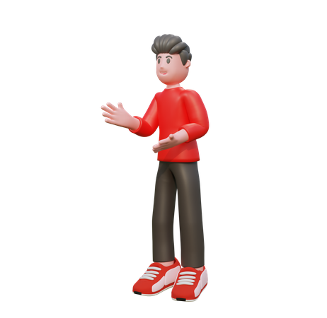 Man talking with someone 3D Illustration