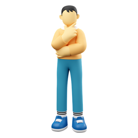 Man Thinking  3D Icon