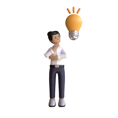 Man Thinking Idea  3D Illustration