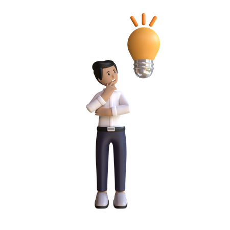 Man Thinking Idea  3D Icon