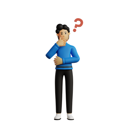 Man thinking of an idea  3D Illustration