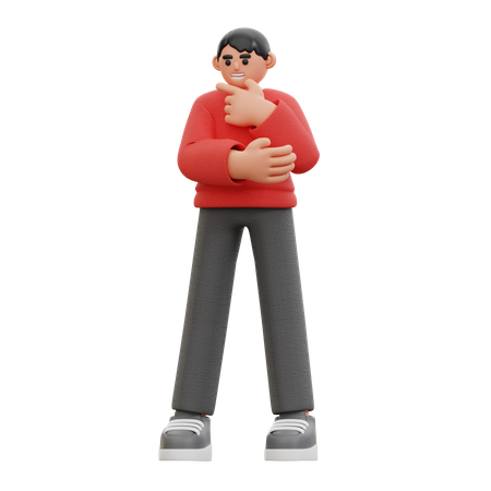 Man thinking pose  3D Icon