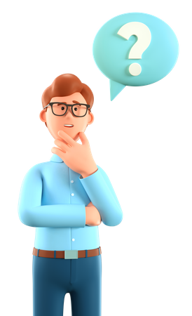 Man thinking something  3D Icon