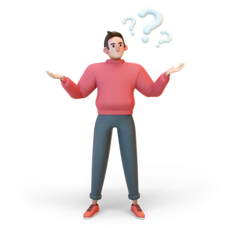 Man thinking something  3D Illustration