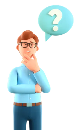 Man thinking something  3D Illustration