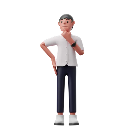 Man thinking Something  3D Illustration