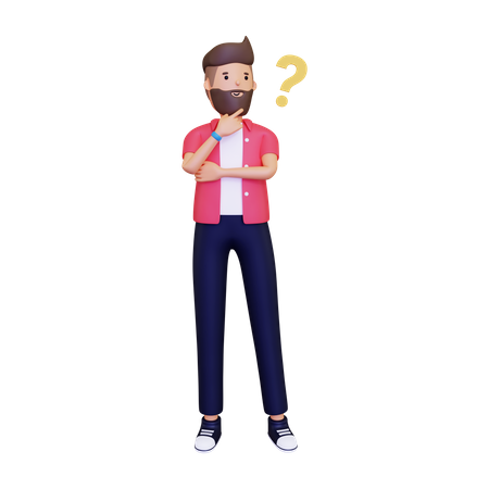 Man Thinking Something  3D Illustration