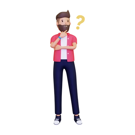 Man Thinking Something  3D Illustration